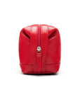 Leather wash bag, red, side