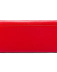 Luxury leather travel wallet, red, back