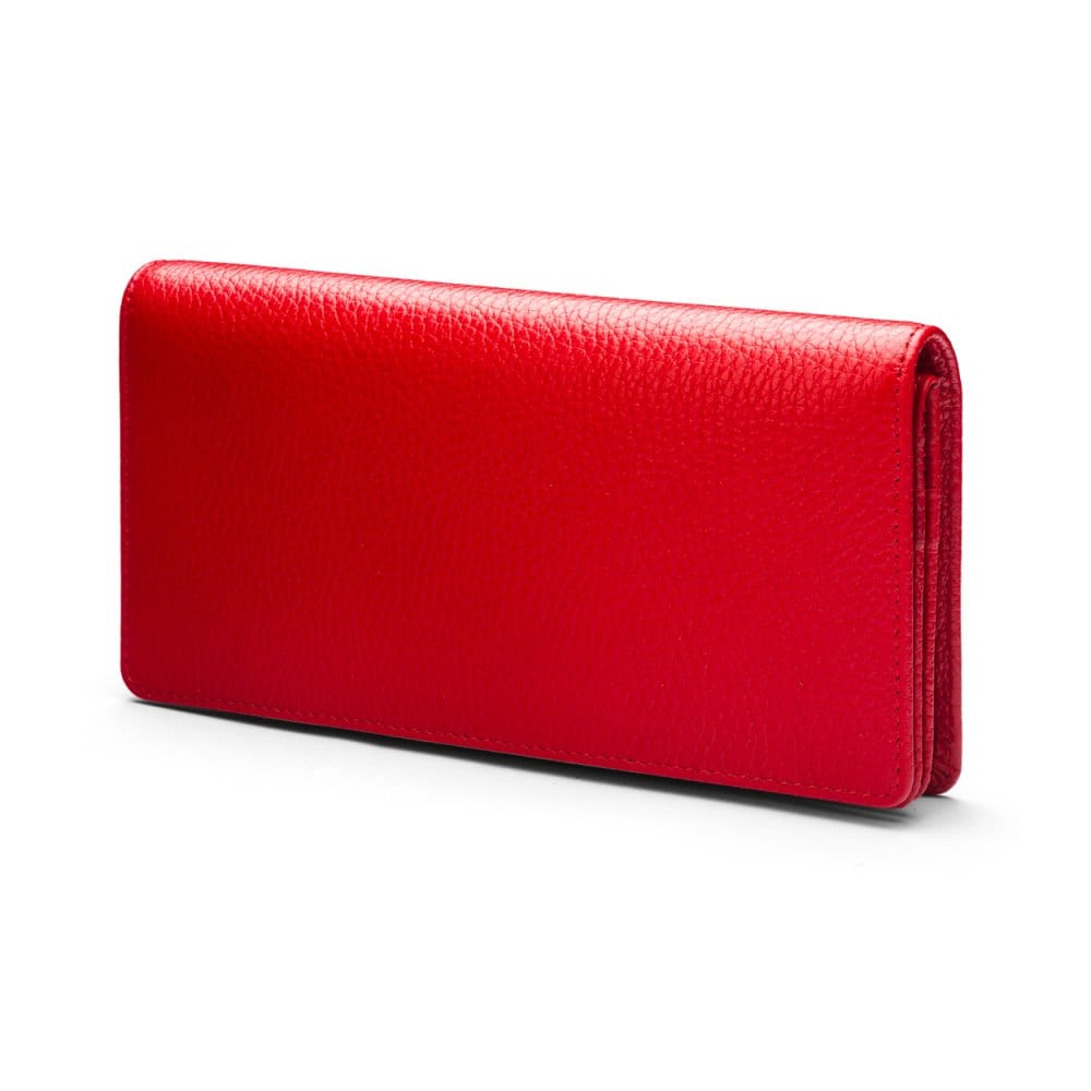 Tall leather Trinity purse, red, front