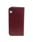 Leather iPhone XR wallet case, red, back