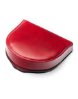 Leather horseshoe coin purse, red, front