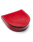 Leather horseshoe coin purse, red, base