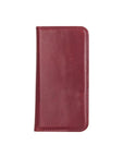 Leather iPhone 12 Mini Wallet Case - Red With Black