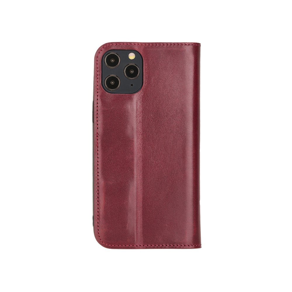 Red With Black Leather iPhone 12 Pro Max Wallet Case