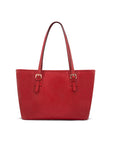 Women's leather 13" laptop workbag, red saffiano, front