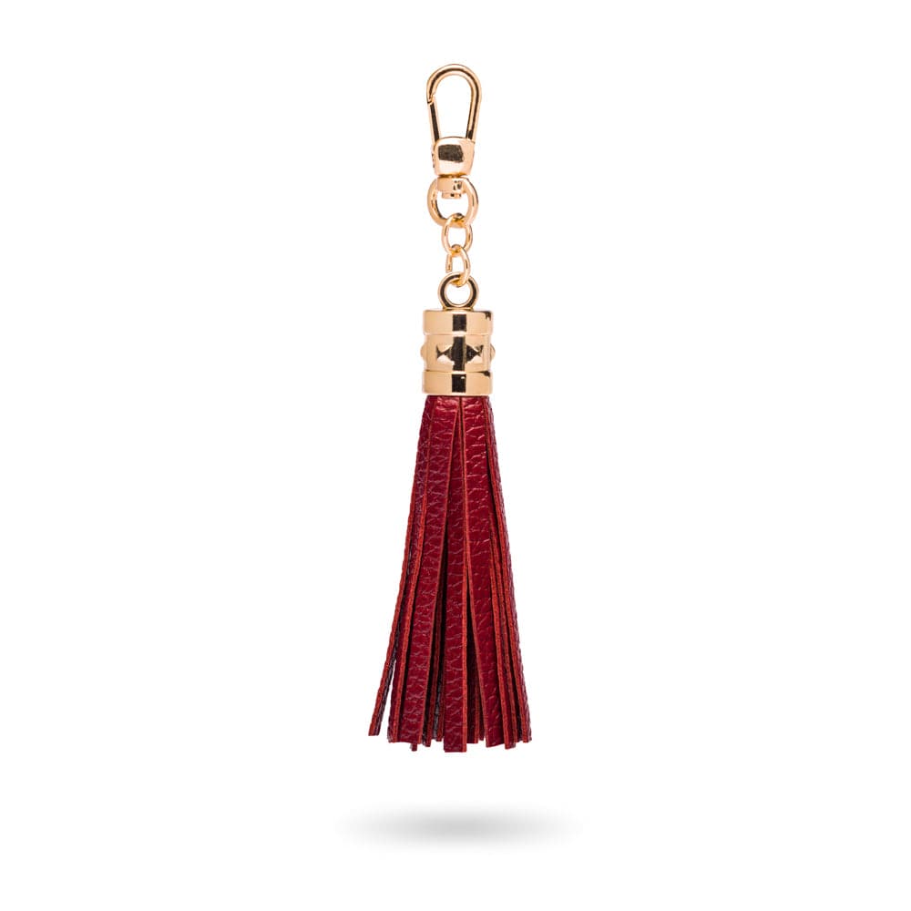 Decorative leather tassel, rust 2