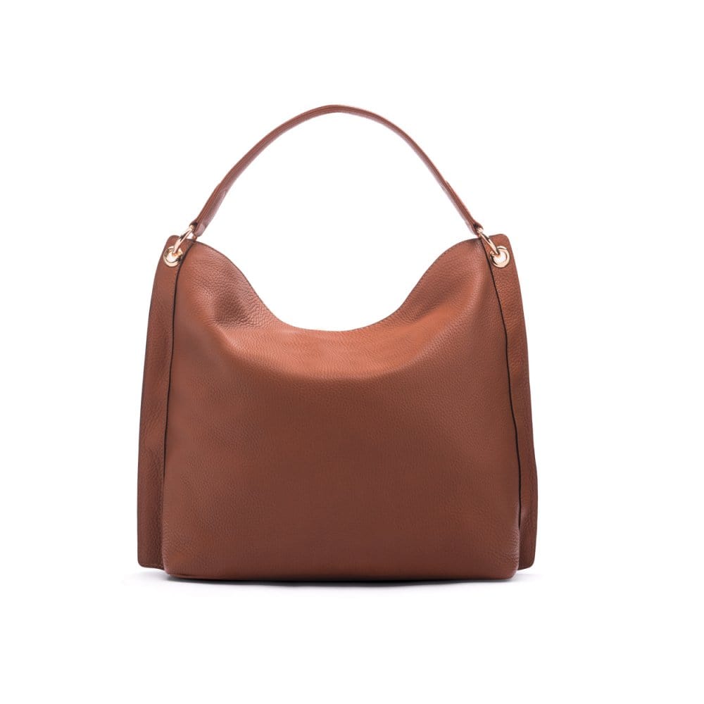 Carol Ann slouchy leather shoulder bag, tan, back