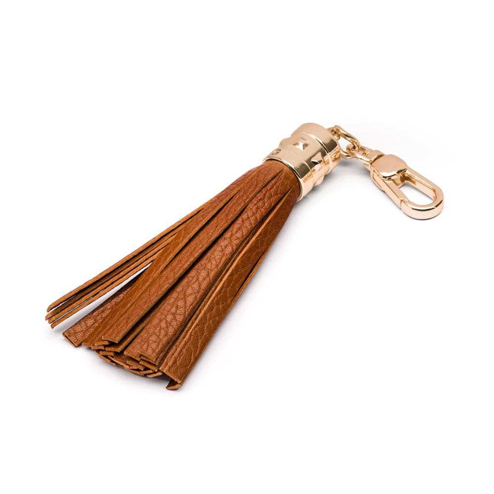 Decorative leather tassel, tan