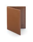 RFID leather credit card holder, light tan, front