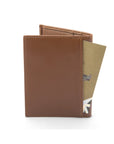 RFID leather credit card holder, light tan, back