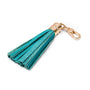 Decorative leather tassel, turquoise