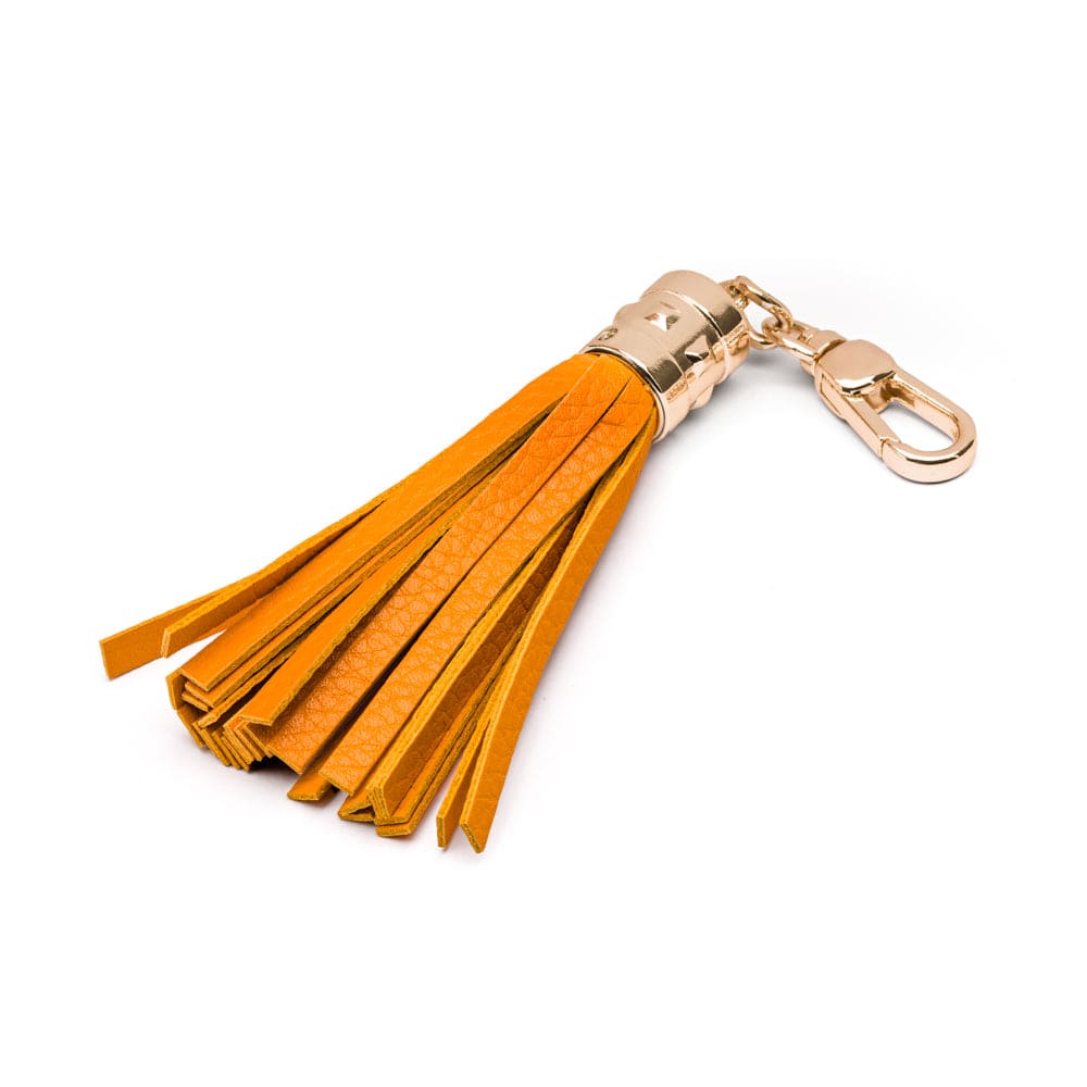 Decorative leather tassel, yellow