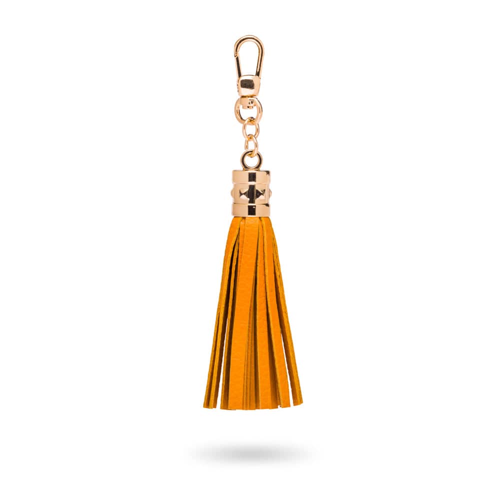 Decorative leather tassel, yellow 2