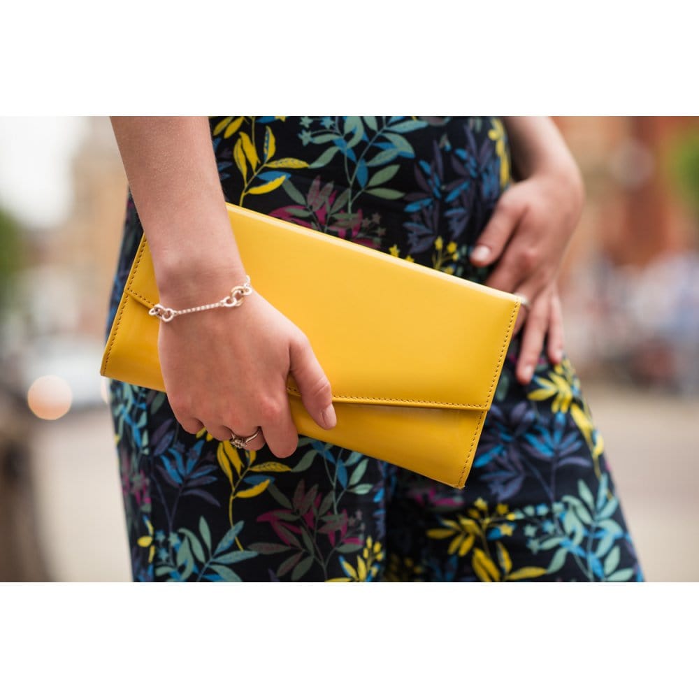 Yellow Patent Lily Clutch Handbag