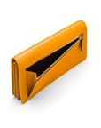 Tall leather Trinity purse, yellow, coin purse