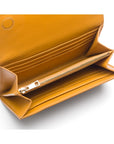 Yellow Woven Leather Concertina Tall Purse