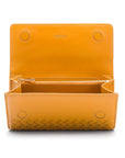 Yellow Woven Leather Concertina Tall Purse