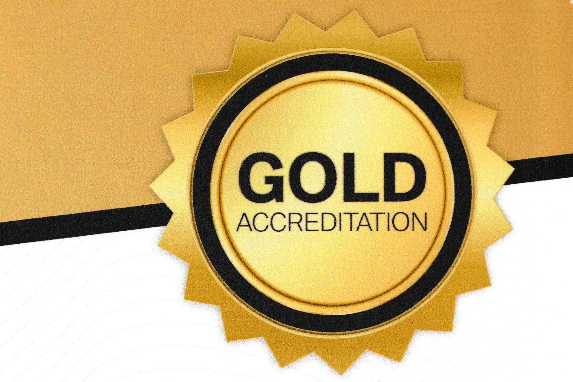 Gold Accreditation For Exceptional Customer Service