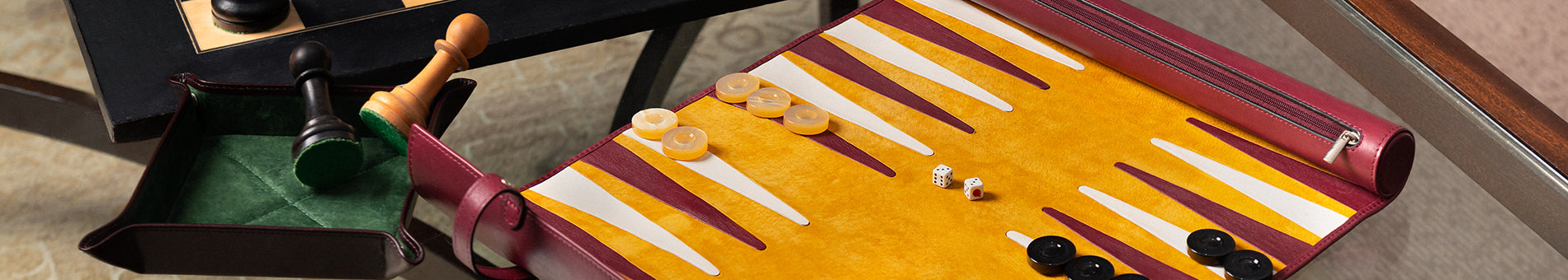 Leather Backgammon Rolls