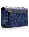 Mini chain bag, blue croc, back