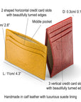 Leather credit card holder, features and dimensions