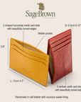 Ultra-Slim Flat Leather Card Wallet, features and dimensions
