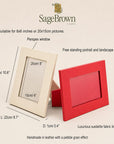 Leather photo frame 8x6 inch, features and dimensions