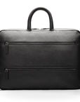 15" slim leather laptop bag, black, back