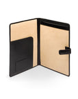 Leather conference folder, black, open view