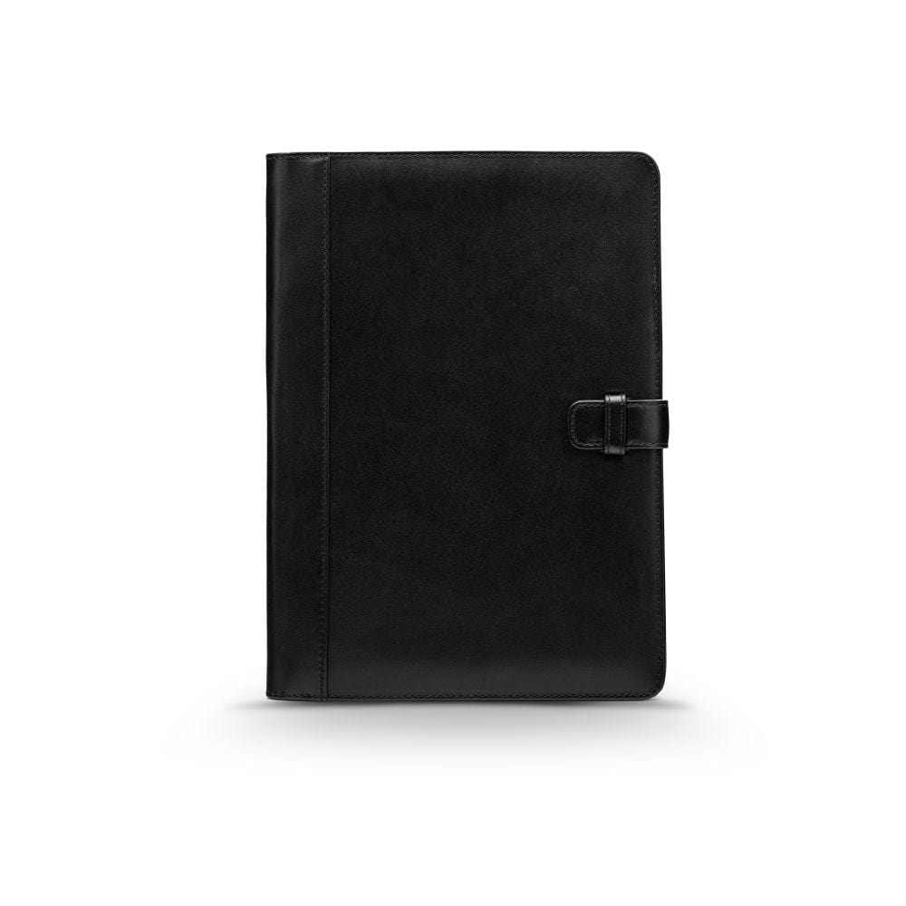 Leather conference folder, black, front