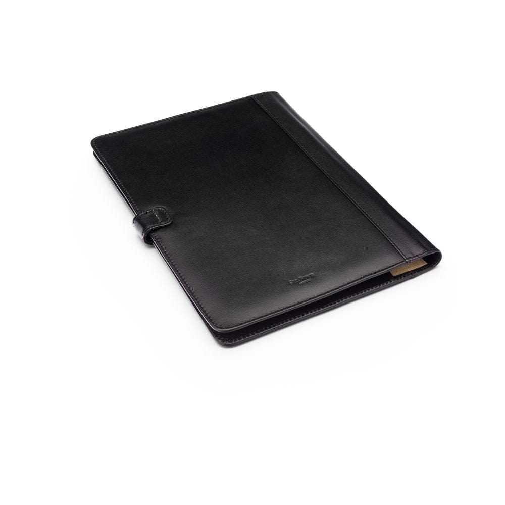 Leather conference folder, black, back