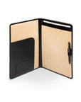 A4 leather document folder, black, inside
