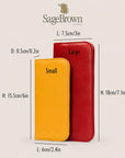Large  and small leather glasses case, dimension comparison