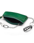 Large leather key case, green