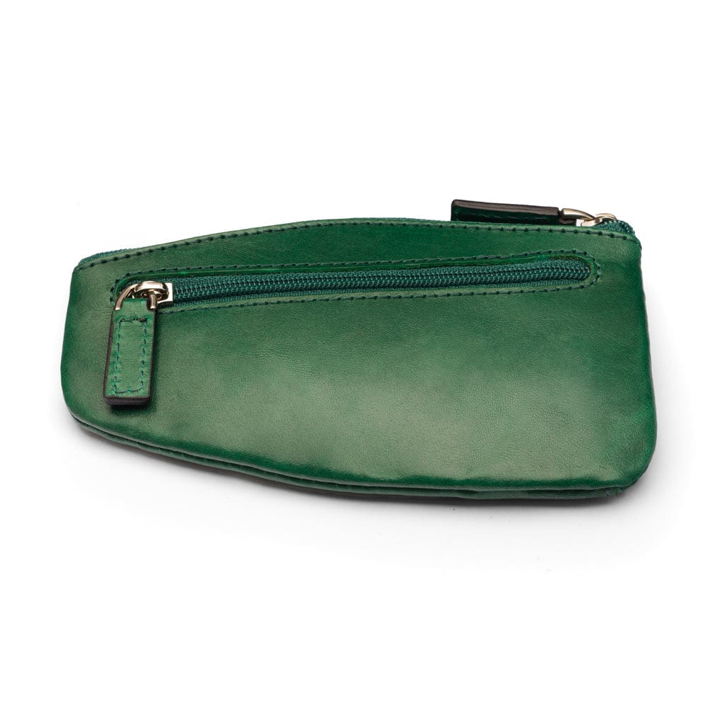 Large leather key case, green, front