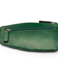 Large leather key case, green, front