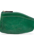 Large leather key case, green, reverse