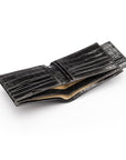 Leather 2 in 1 wallet, black croc, interior