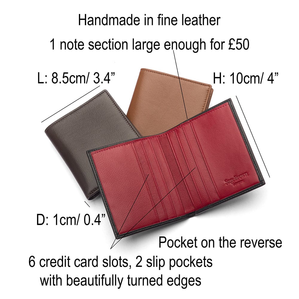 Men's Small Leather Wallet, Brown Croc | Compact Wallets | SageBrown