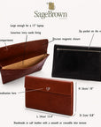Leather envelope folder, features and dimensions