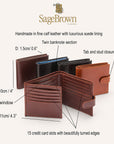 Leather Hip Wallet With ID And Tab Closure - Navy Croc Effect