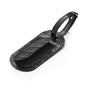 Leather luggage tag, black croc