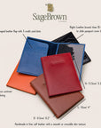 Luxury leather passport cover, features and dimensions