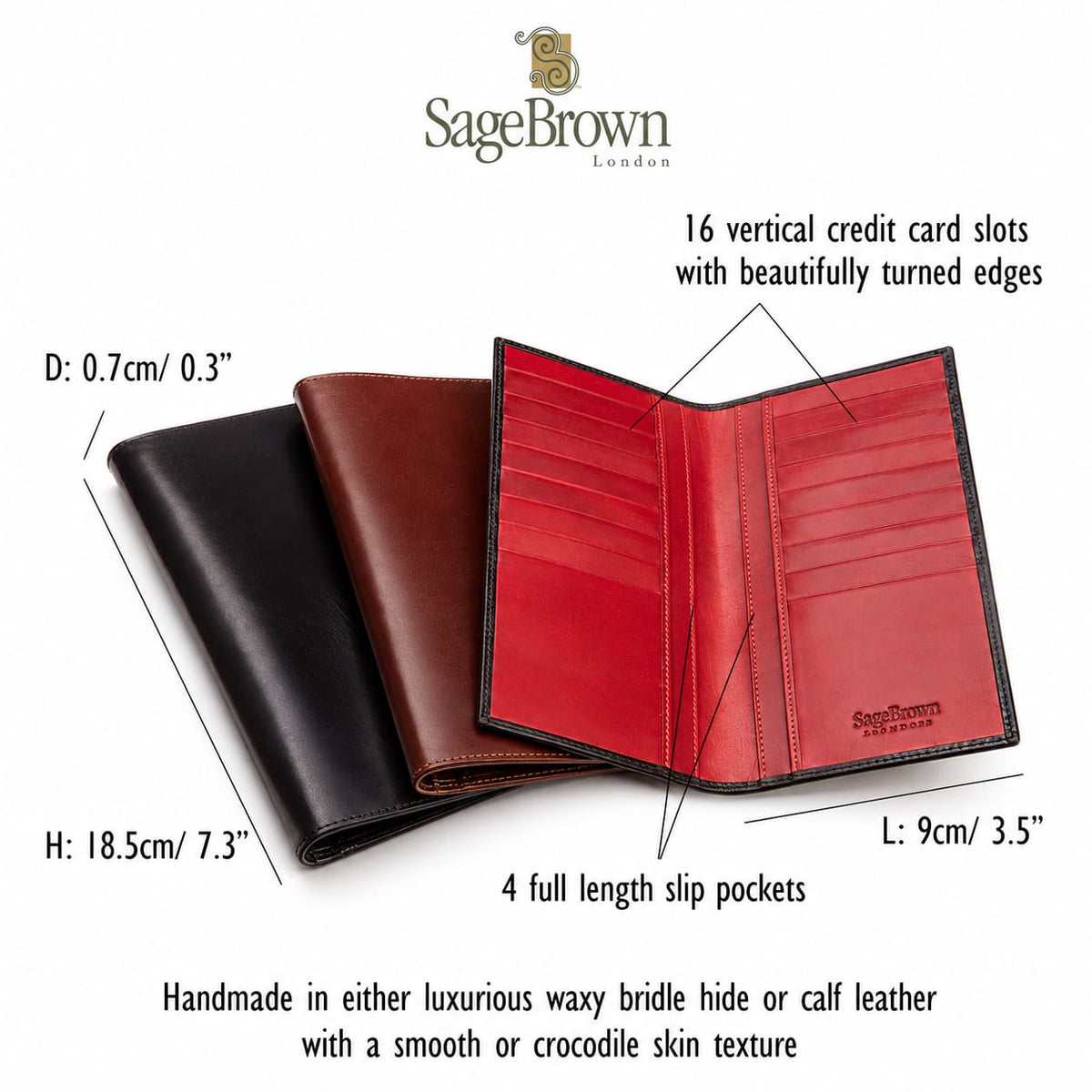 Luxury Men's Leather Breast Pocket Coat Wallet With 16 Card Slots, dimensions and features
