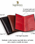 Luxury Men's Leather Breast Pocket Coat Wallet With 16 Card Slots, dimensions and features