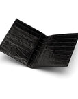 RFID leather passport holder, black croc, inside