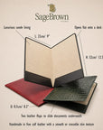 Simple leather A4 leather folder, features and dimensions