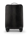 Small leather suitcase, black croc, front