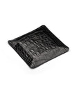 Small leather valet tray, black croc, base