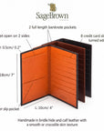 Slim tall leather suit wallet, features and dimensions
